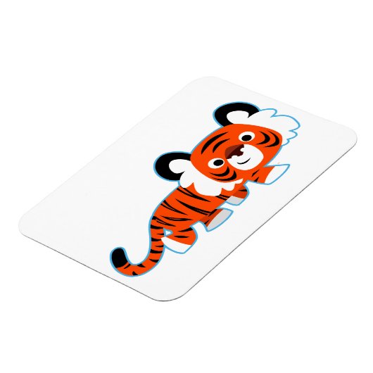 De Cartoon Tiger van de klap op de Weg Flexible Ma Magneet (Linkerzijde)
