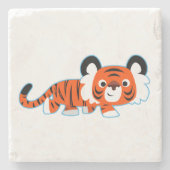 De Cartoon Tiger van de klap op het Onderzetter va (Voorkant)