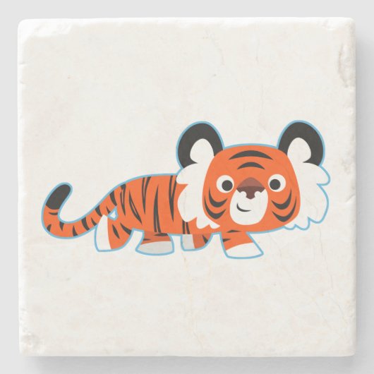 De Cartoon Tiger van de klap op het Onderzetter va (Voorkant)