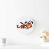 De Cartoon Tiger van de prowl-muur-klok Ronde Klok (Huis)