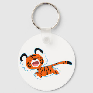 De Cartoon tijger van de klap op de looppas Sleute Sleutelhanger