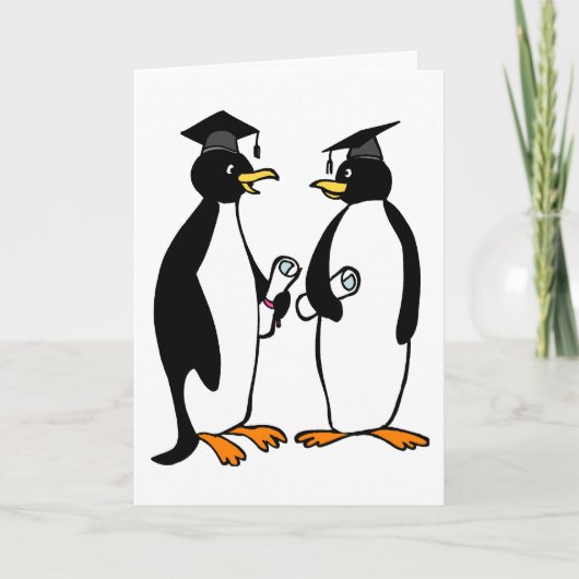 De Cartoon van de Afstuderen van pinguïnen Kaart (Voorkant)