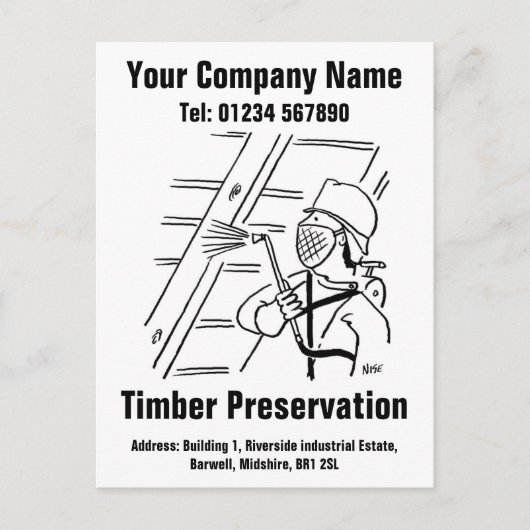 De Cartoon van de Bewaring van het hout aan Person Briefkaart (Voorkant)