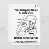 De Cartoon van de Bewaring van het hout aan Person Briefkaart (Voorkant / Achterkant)