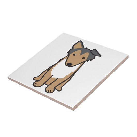 De Cartoon van de Hond van de collie Tegeltje (Zijkant)