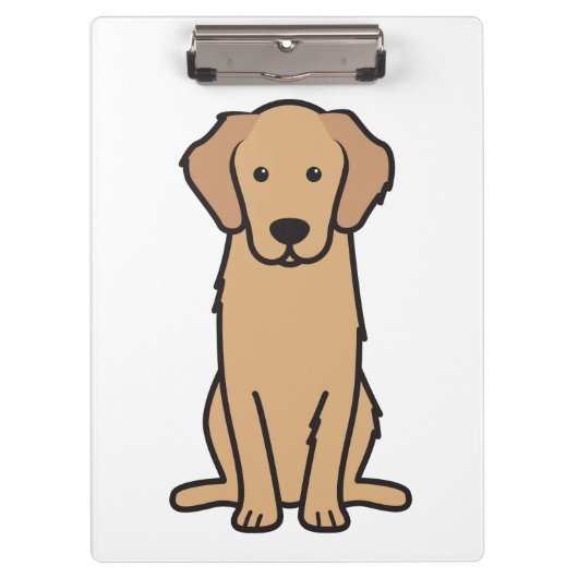 De Cartoon van de Hond van het golden retriever Klembord (Voorkant)