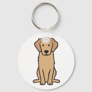 De Cartoon van de Hond van het golden retriever Sleutelhanger