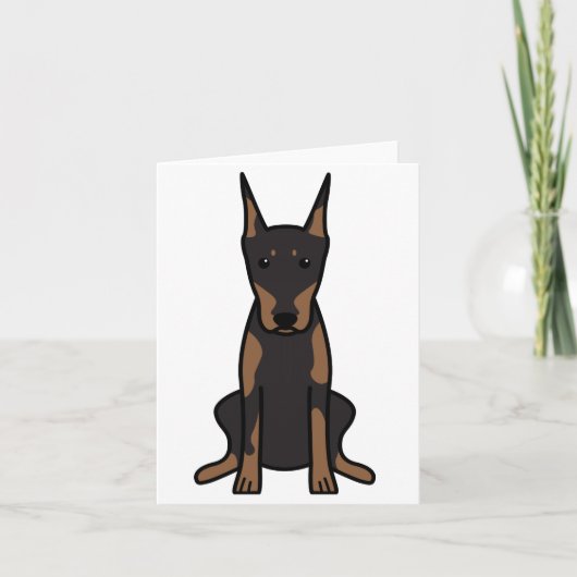 De Cartoon van de Hond van Pinscher van Doberman Kaart (Voorkant)