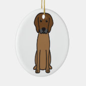 De Cartoon van de Hond van Ridgeback van Rhodesian Keramisch Ornament (Rechts)
