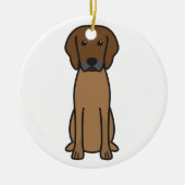 De Cartoon van de Hond van Ridgeback van Rhodesian Keramisch Ornament (Voorkant)