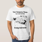 De Cartoon van de Instructeur van het drijven aan  T-shirt (Voorkant)