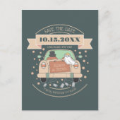 De cartoon van de klauw trouwt sparen de datumuitn briefkaart (Voorkant)