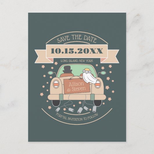 De cartoon van de klauw trouwt sparen de datumuitn briefkaart (Voorkant)