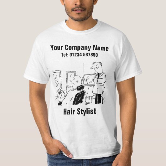 De Cartoon van de Stijllijst van het haar aan Pers T-shirt (Voorkant)