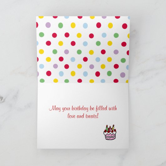 De Cartoon van de Verjaardag van de tekkel Kaart (Binnen)