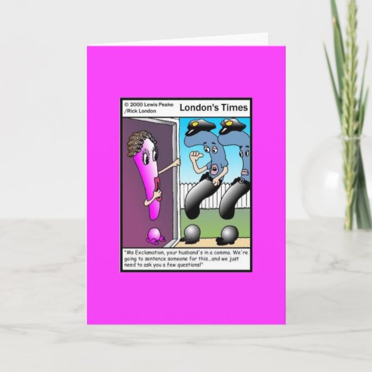 De Cartoon van de vragenpolitie Funny Wenskaart Kaart (Voorkant)