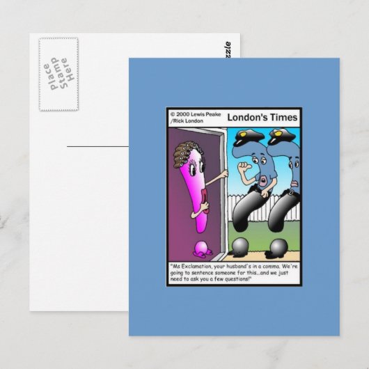 De Cartoon van de Vragenpolitie Real Post Kaarten (Voorkant / Achterkant)