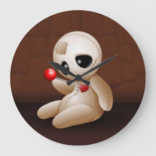 De Cartoon van Doll van het voodoo in Liefde Grote Klok