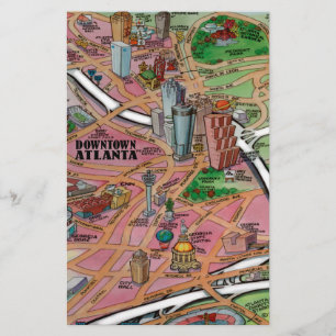 De Cartoon van het centrum Atlanta Georgia Briefpapier