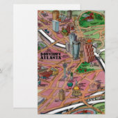 De Cartoon van het centrum Atlanta Georgia Briefpapier (Voorkant / Achterkant)