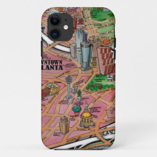 De Cartoon van het centrum Atlanta Georgia iPhone 11 Hoesje