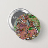 De Cartoon van het centrum Atlanta Georgia Ronde Button 5,7 Cm (Voorkant /achterkant)