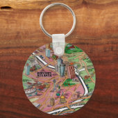 De Cartoon van het centrum Atlanta Georgia Sleutelhanger (Voorkant)