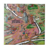 De Cartoon van het centrum Atlanta Georgia Tegeltje (Voorkant)