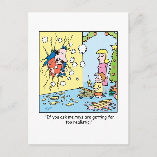 De Cartoon van Kerstmis over Speelgoed! Feestdagenkaart (Voorkant)