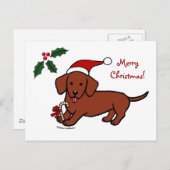 De Cartoon van Kerstmis van de tekkel Feestdagenkaart (Voorkant / Achterkant)