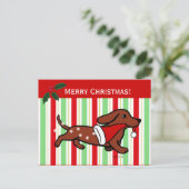 De Cartoon van Kerstmis van de tekkel Feestdagenkaart (Staand voorkant)