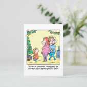 De Cartoon van Kerstmis van Eierpunch Feestdagenkaart (Staand voorkant)