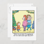 De Cartoon van Kerstmis van Eierpunch Feestdagenkaart (Voorkant / Achterkant)