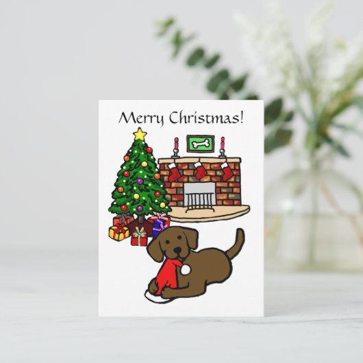 De Cartoon van Labradors van de Chocolade van Feestdagenkaart (Staand voorkant)