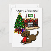 De Cartoon van Labradors van de Chocolade van Feestdagenkaart (Voorkant / Achterkant)