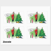 De Cartoon van Santa Twisted uithangen Rechthoekige Sticker (Vel)