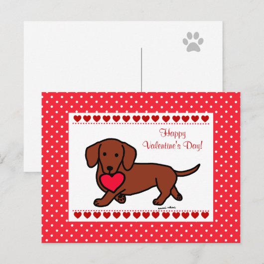 De Cartoon van Valentijn van de tekkel Feestdagenkaart (Voorkant / Achterkant)