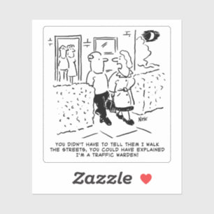 De Cartoon van Verkeersdirecteur Wife. Sticker