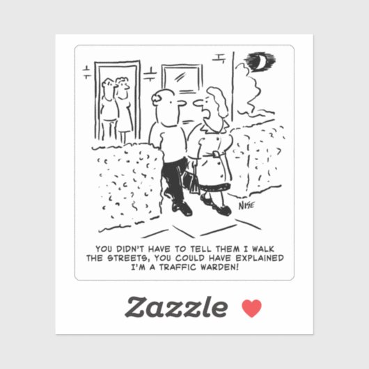 De Cartoon van Verkeersdirecteur Wife. Sticker (Vel)