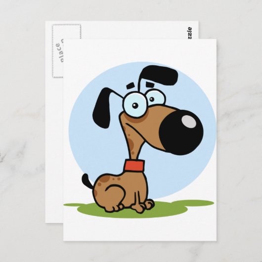 De cartoonkarakter van de hond briefkaart (Voorkant / Achterkant)