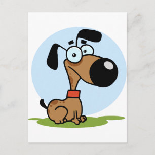 De cartoonkarakter van de hond briefkaart