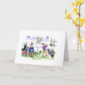 De cartoonwenskaart van het golf: Het t - shirt Kaart (Gele Bloem)