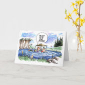 De cartoonwenskaart van het golf: Slechte Kaart (Gele Bloem)