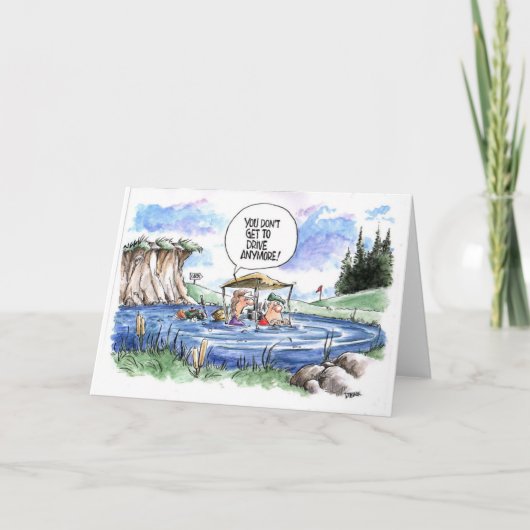 De cartoonwenskaart van het golf: Slechte Kaart (Voorkant)