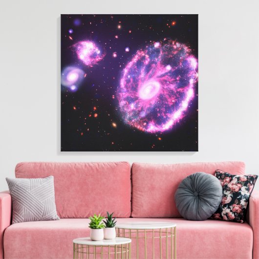 De cartwheel-as | Hubble & JWST Canvas Afdruk (Insitu (Woonkamer))