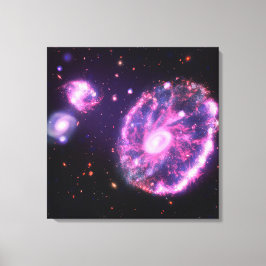 De cartwheel-as | Hubble & JWST Canvas Afdruk