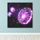 De cartwheel-as | Hubble & JWST Canvas Afdruk (Insitu (Houten vloer))