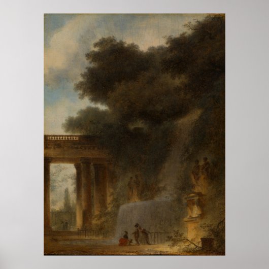 De Cascade - Fragonard Landscape Art Poster (Voorkant)