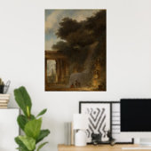 De Cascade - Fragonard Landscape Art Poster (Thuiskantoor)