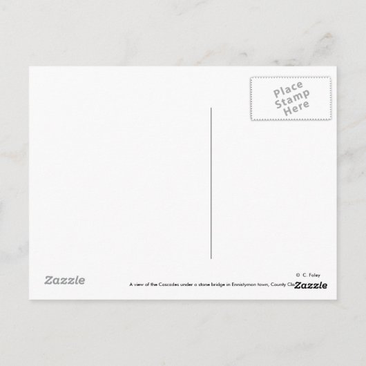 De cascades, Clare, Briefkaarten in Ierland (Achterkant)